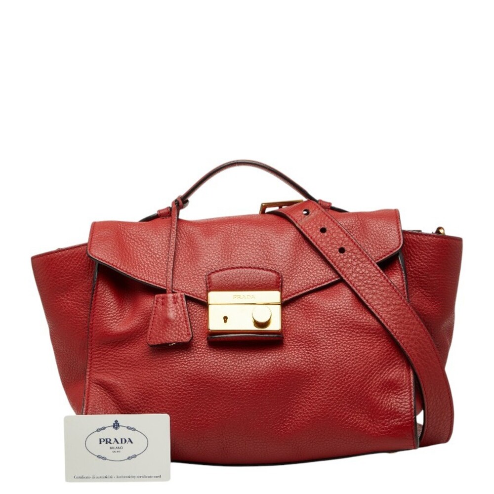 PRADA Red Leather Shoulder Bag - Picture 13 of 13